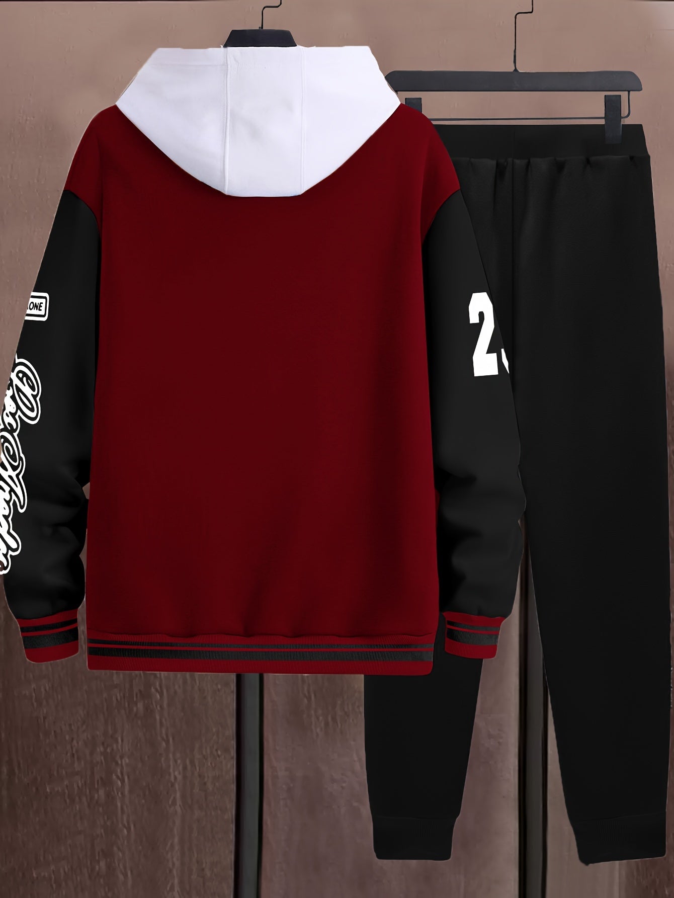 Conjunto de ropa deportiva de punto de poliéster para hombre con chaqueta con estampado de cuello de béisbol y bolsillos para otoño e invierno