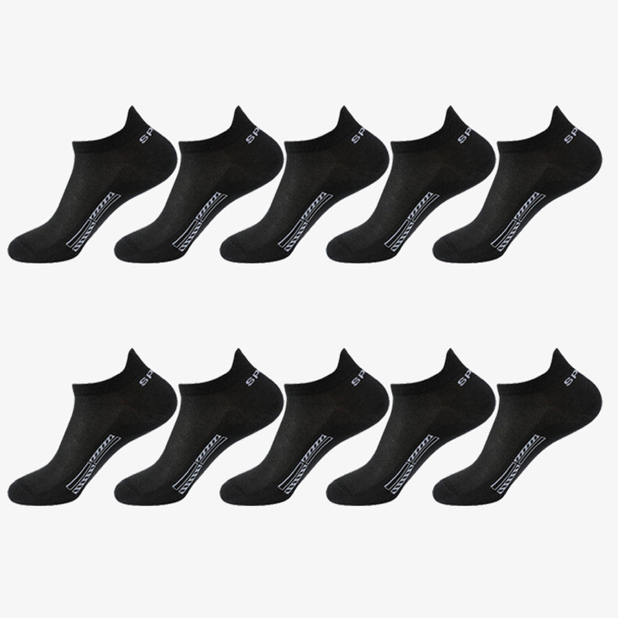 10 Pairs Unisex Low-Cut Breathable Cotton Sport Socks for Outdoor Activities