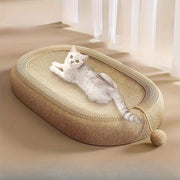 Durable Oval Cat Scratching Post with Sisal Rope Enclosed Design for Healthy Scratching
