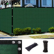 Heavy Duty Green Plastic Privacy Fence Screen Mesh with Brass Grommets and Straps for Gardens Yards Pools