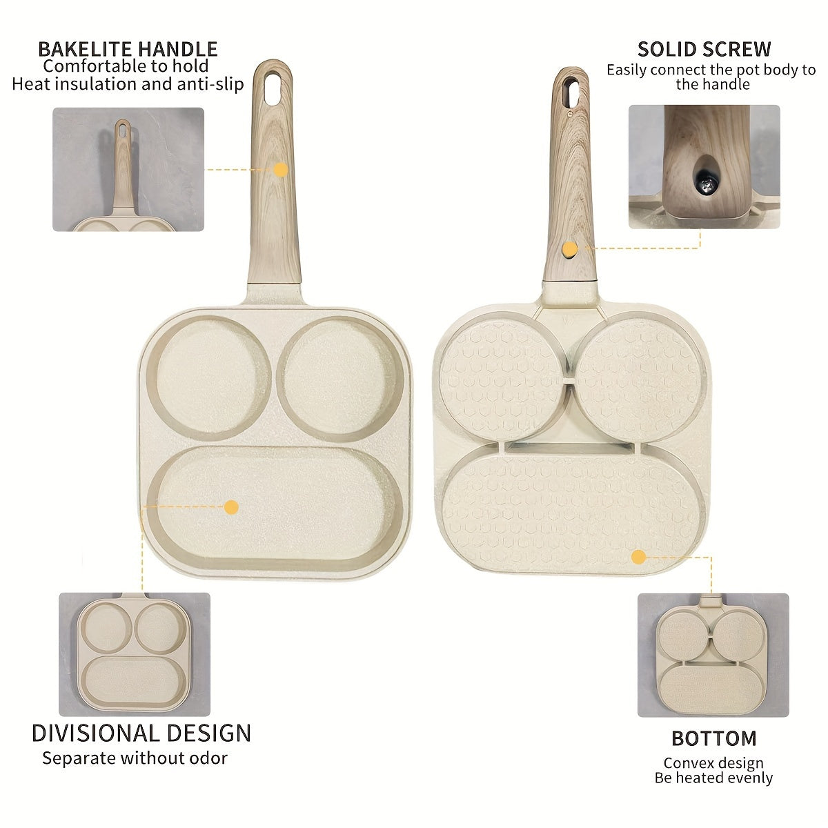 Non-Stick Aluminum Skillet for Breakfast Eggs Burgers and Steak Gas Stove Compatible