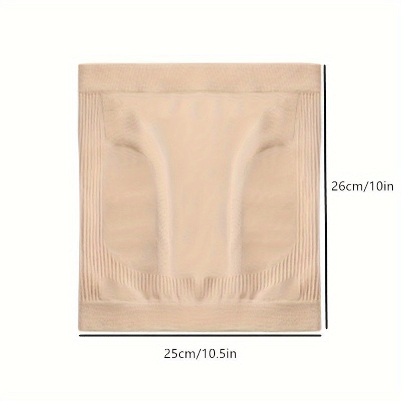Beige Waist Trainer for Women Ribbed Tummy Control Back Support Nylon Blend All-Season