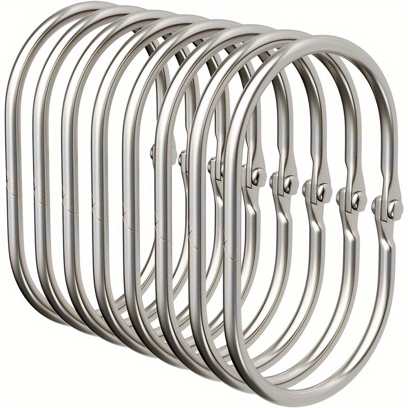 Juego de 12 aros de cortina de ducha de hierro fundido negro antióxido, antideslizantes y de fijación segura