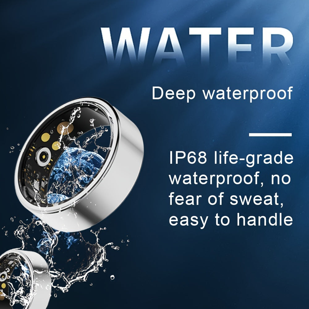 Mini Meatball Smart Ring Fitness Tracker Sleep and Step Monitor Water-Resistant Aluminum Alloy