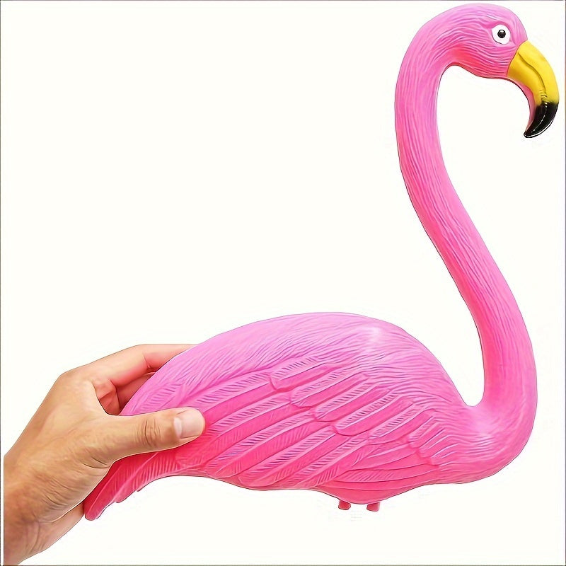 Large Bright Pink Plastic Flamingo Garden Statues for Outdoor Decor