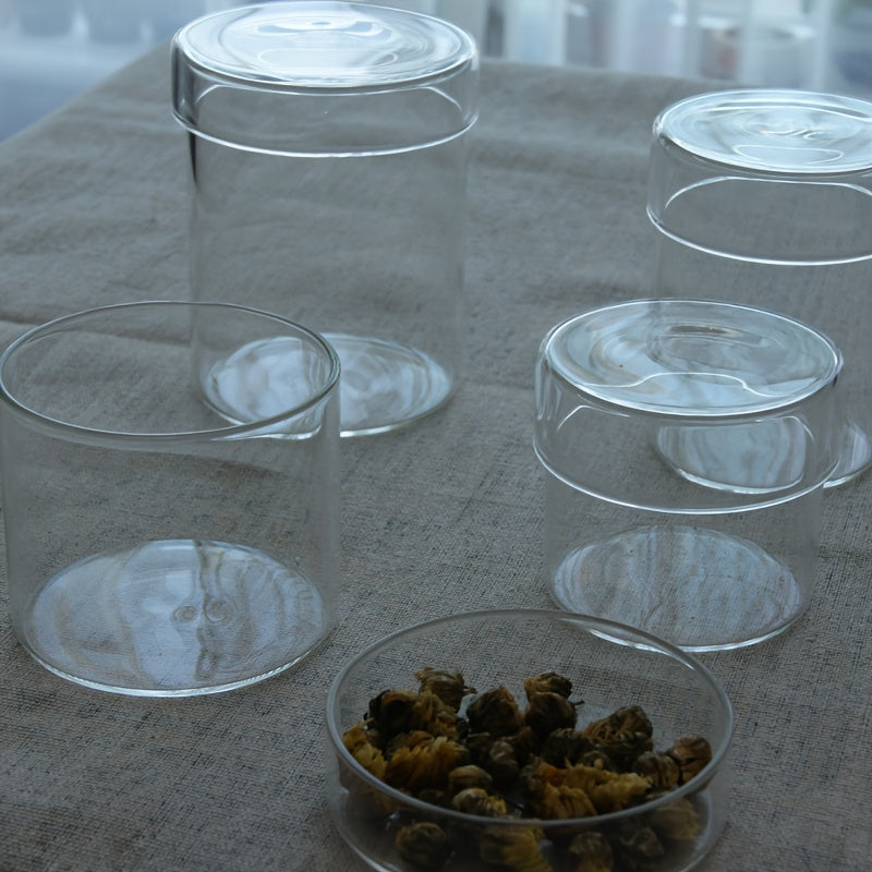 Set of Borosilicate Glass Storage Jars with Airtight Lid for Snacks and Jewelry