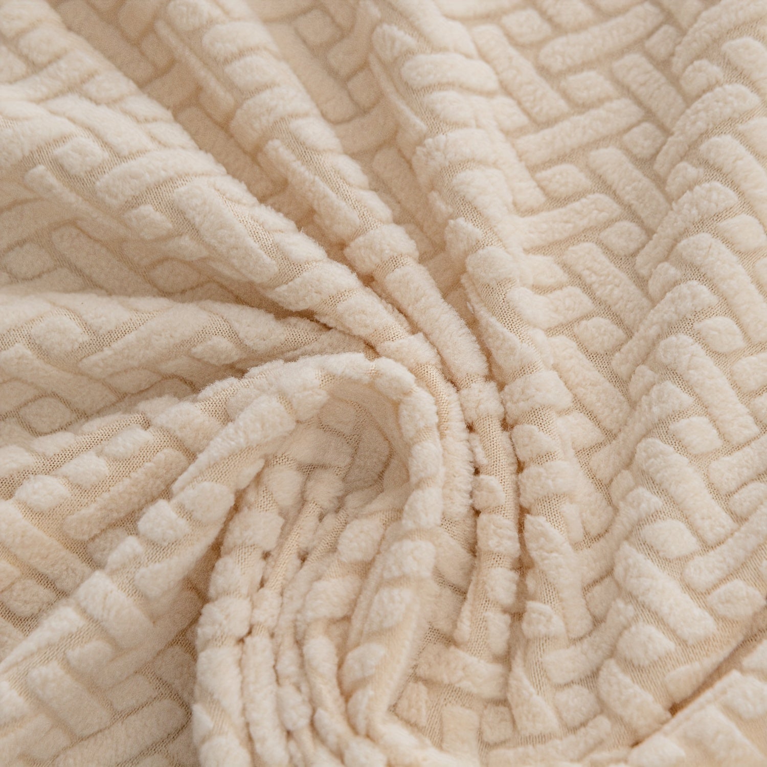 Checkered Polar Fleece Sofa Cover Universal Fit Machine Washable Multi-Purpose