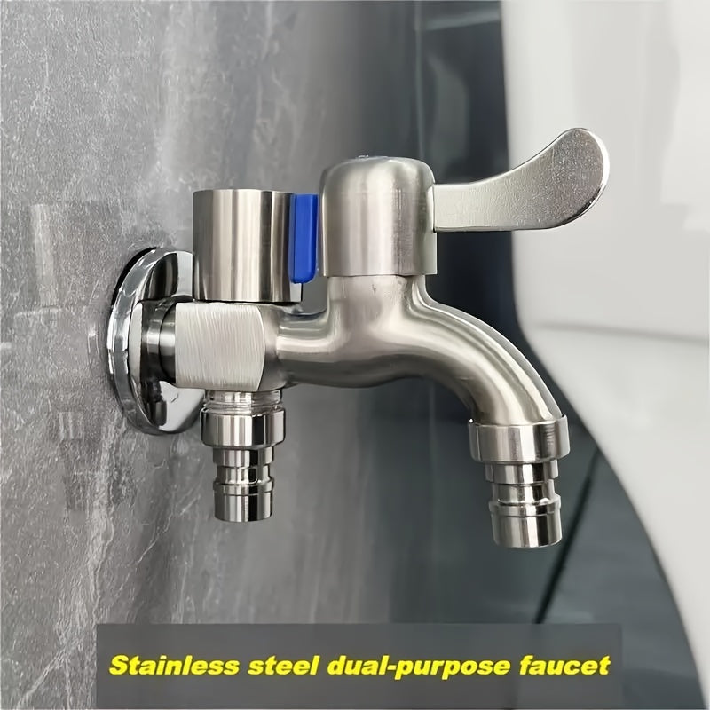 Stainless Steel Dual-Purpose Kitchen Faucet with Ceramic Valve Brushed Metal