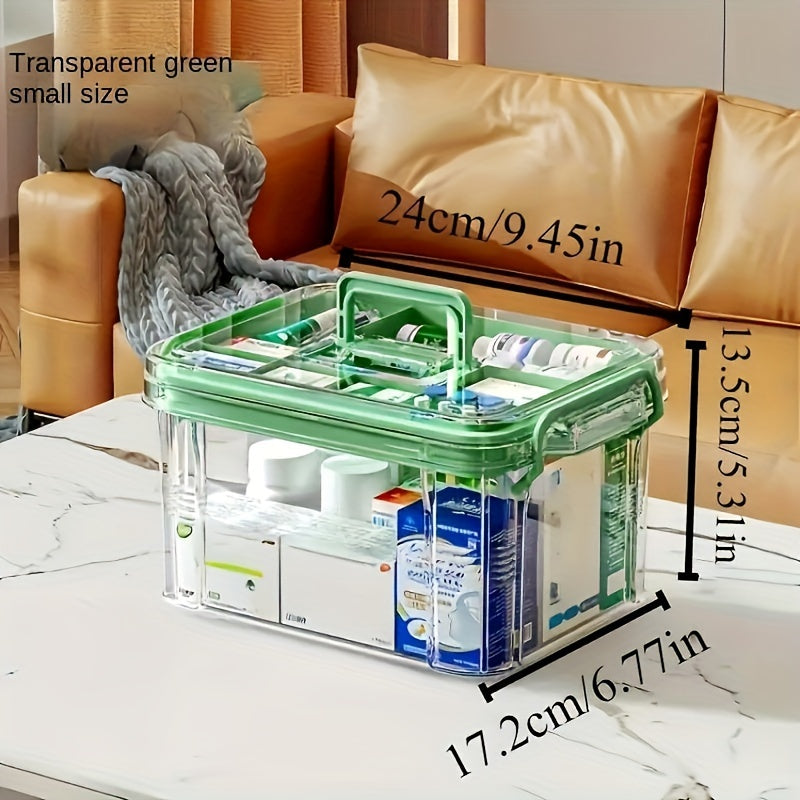Transparent Acrylic Medicine Organizer with Multiple Layers for Home and Emergency Pill Storage