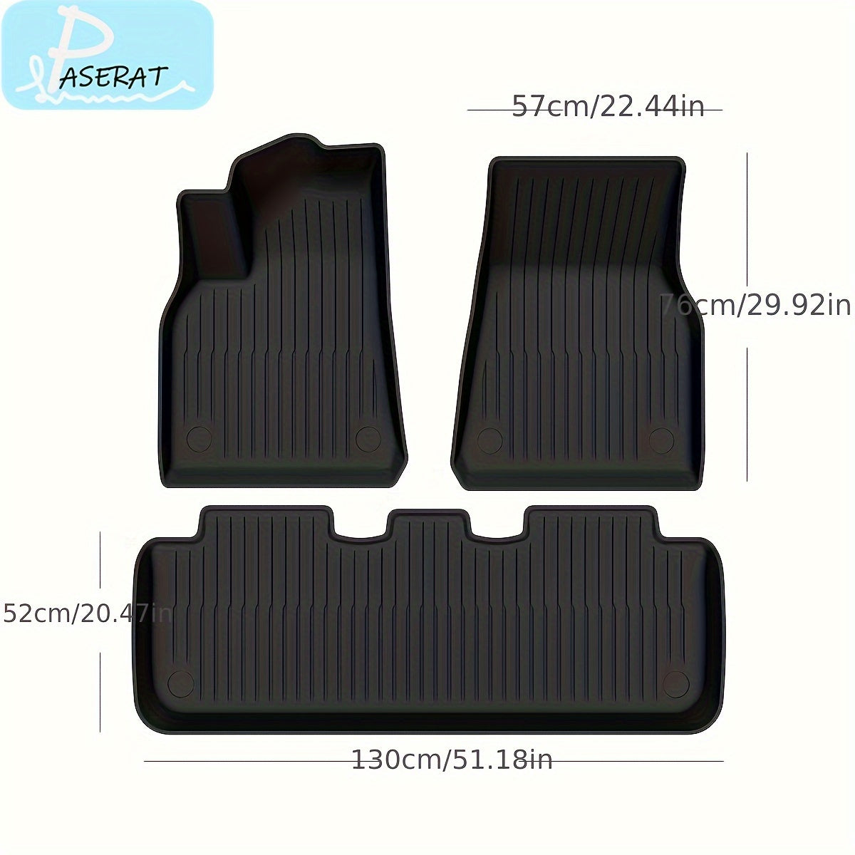 Non-Slip PU Leather Floor Mats for Tesla Model 3 and Y, Easy Clean, Stylish