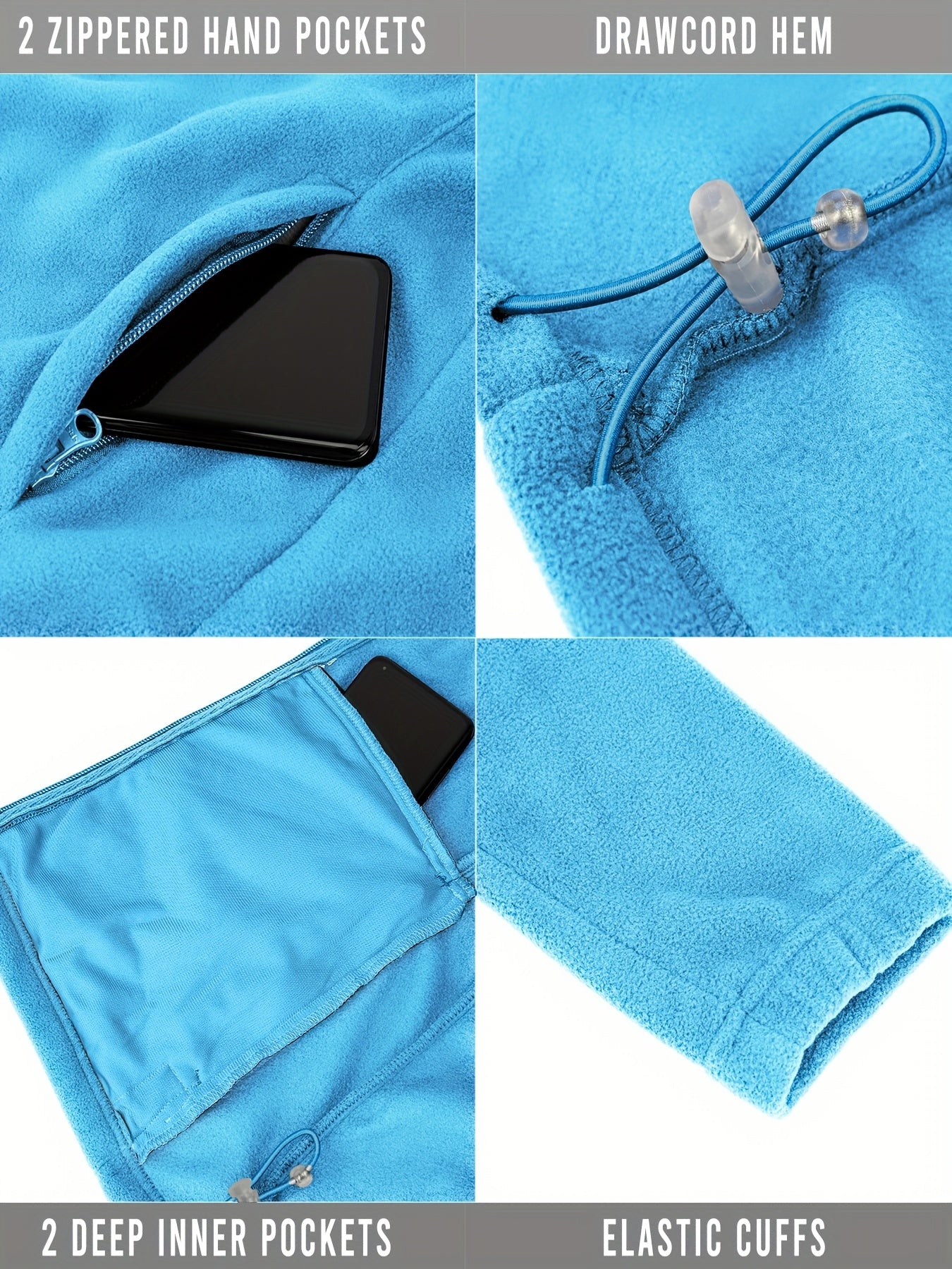 Women’s Fleece Jacket Full-Zip Warm Soft Polar Plus Size Winter Coat