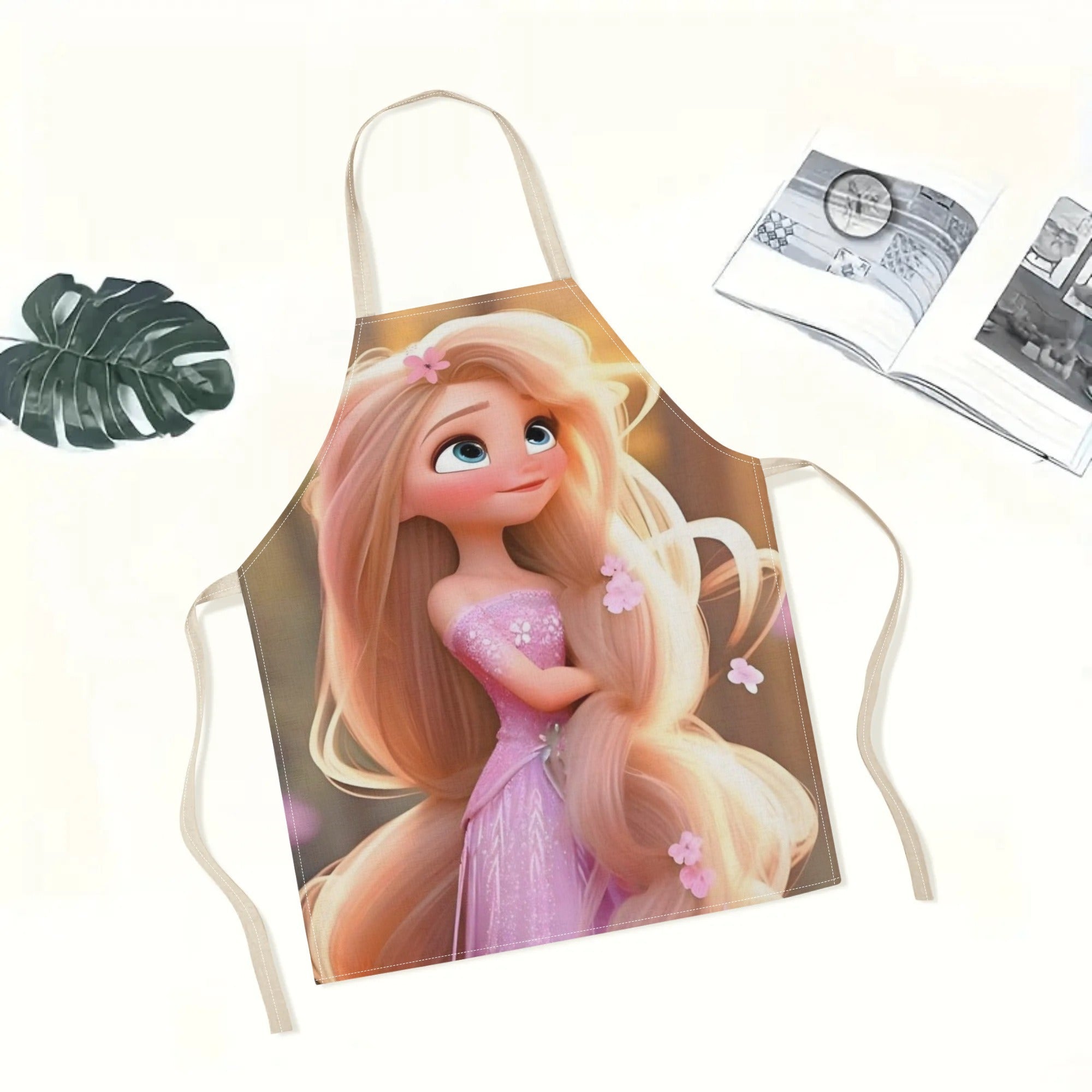 Waterproof Apron With Cartoon Elsa Design For Kitchen Restaurant Supermarket