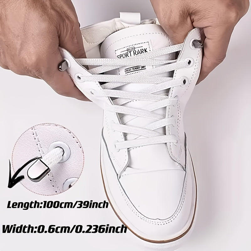 Unisex Polyester Elastic No-Tie Shoelaces for Running and Casual Shoes