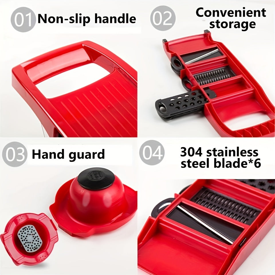 Vegetable Chopper and Slicer Set with Container, Manual Food Grater, Onion Mincer