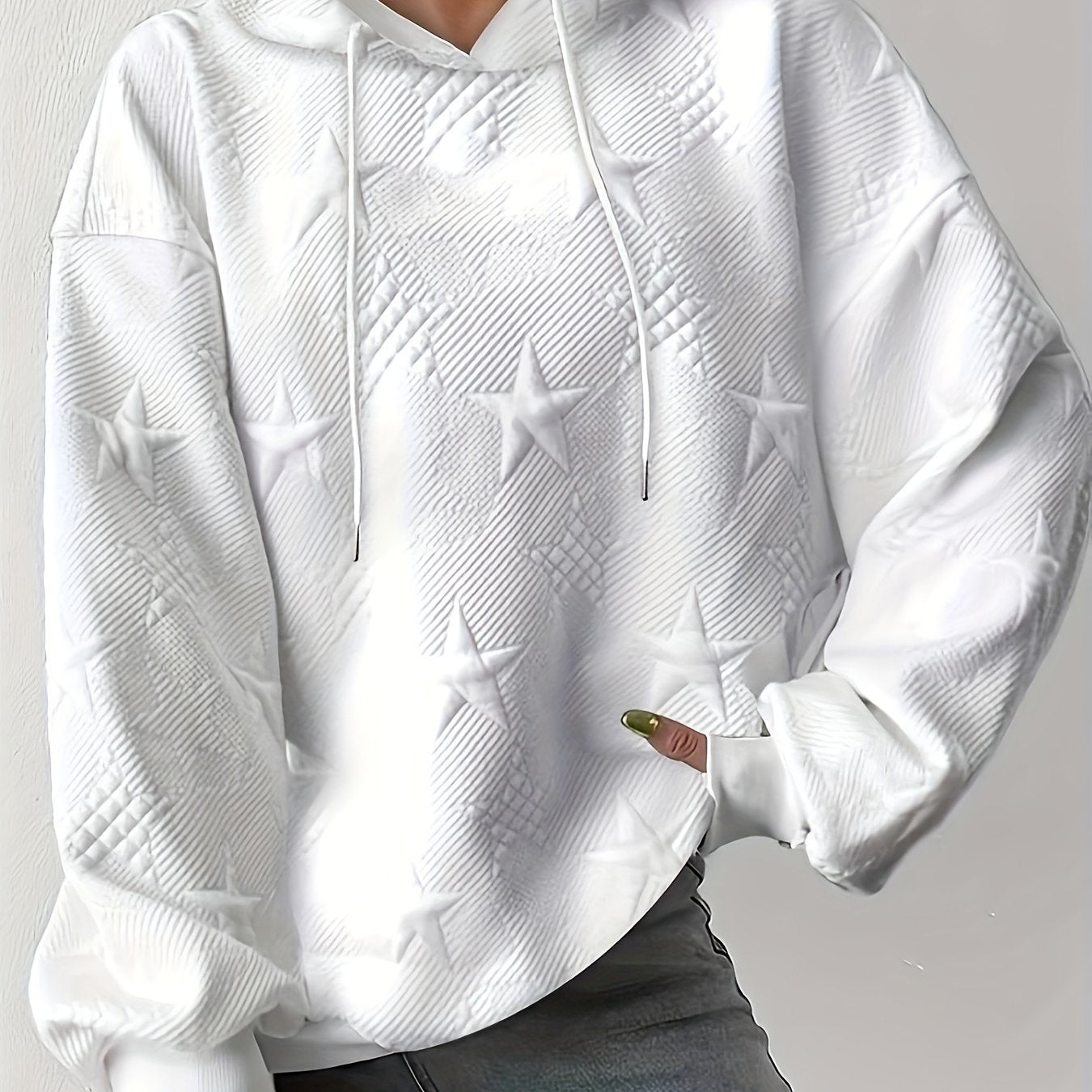 Plus Size Women's Sweatshirt Hooded Drop Shoulder Casual Pullover