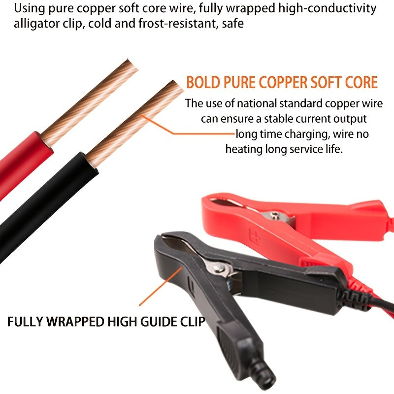 12V 6A Smart Car Battery Charger with LCD Display and Overcharge Protection