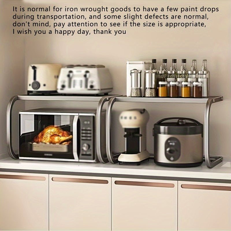 Metal Kitchen Storage Rack for Microwaves Ovens and Rice Cookers Dual Tiers Painted Finish