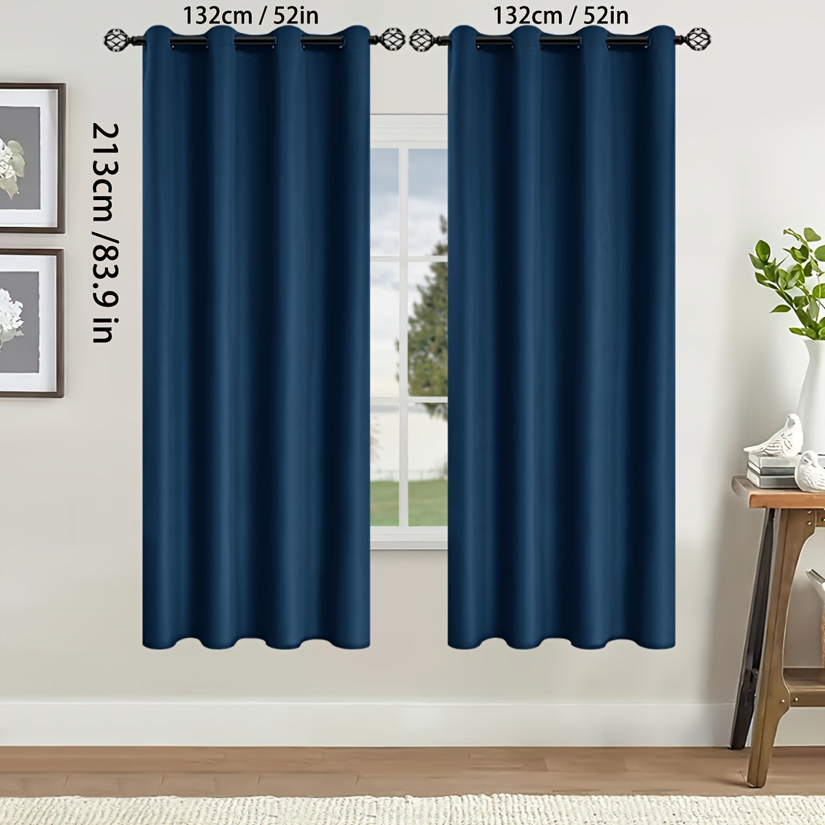 Blackout Curtains for Bedroom and Living Room, UV Protection, Easy Slide