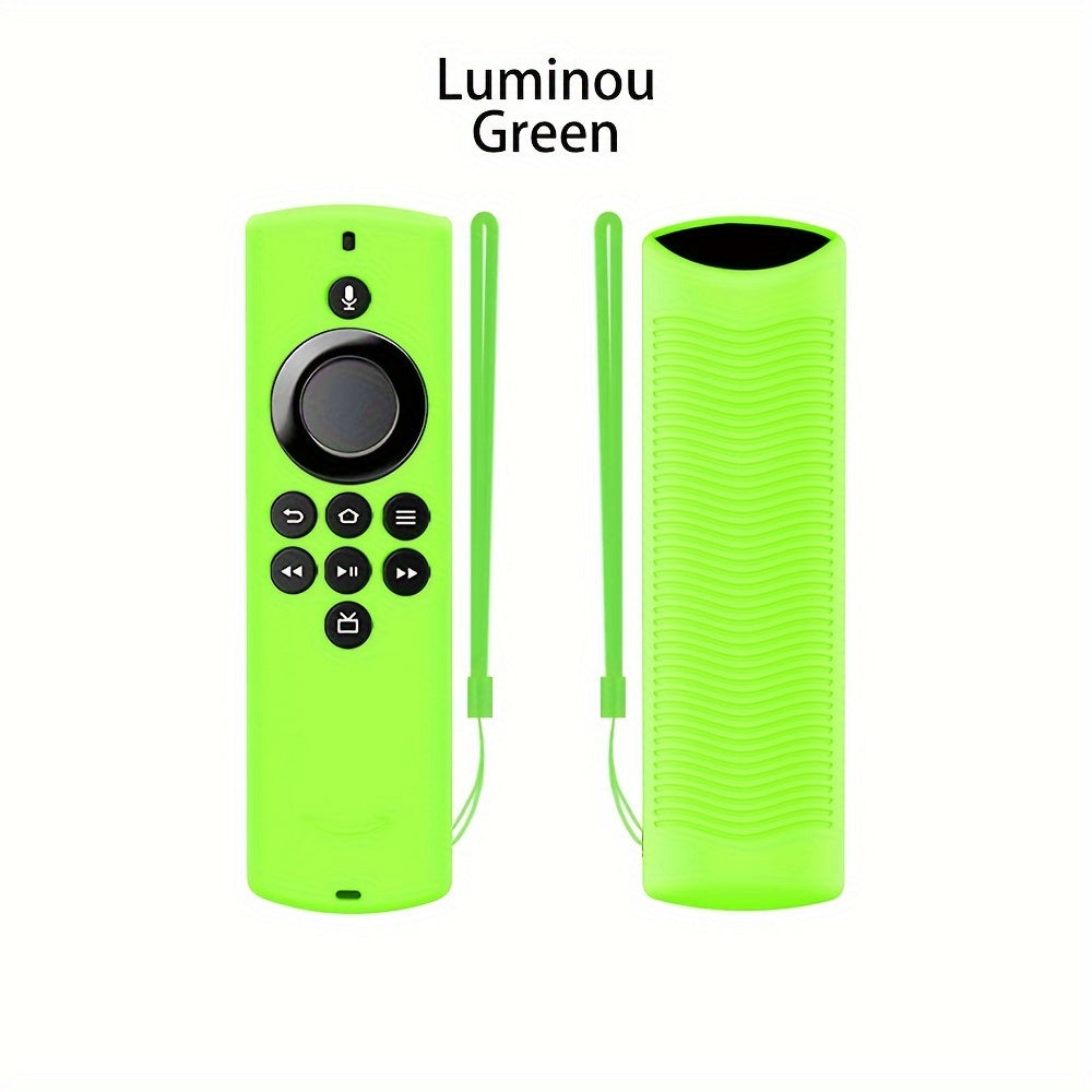 Funda de silicona para control remoto para Alexa Voice Remote Lite con cordón anticaídas y patrón de ondas