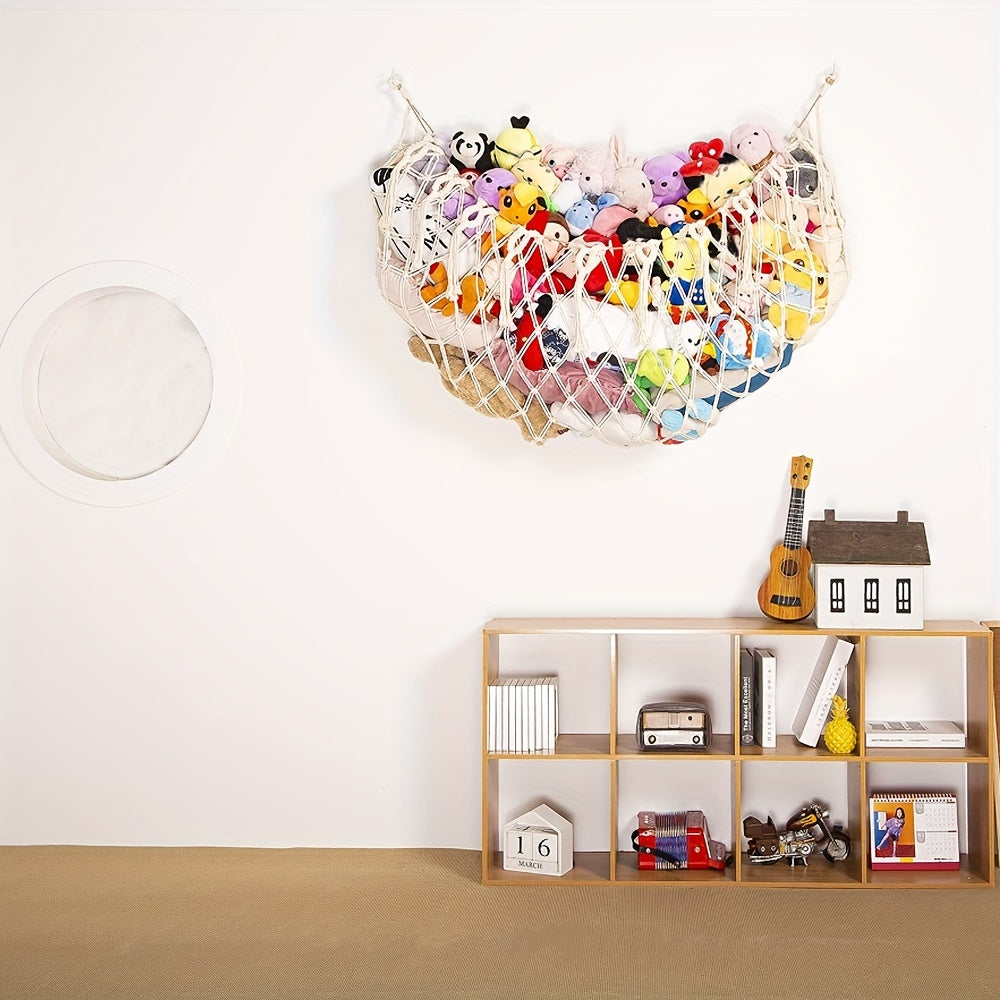 Stuffed Animal Wall Organizer Net Hammock for Bedroom Playroom Storage