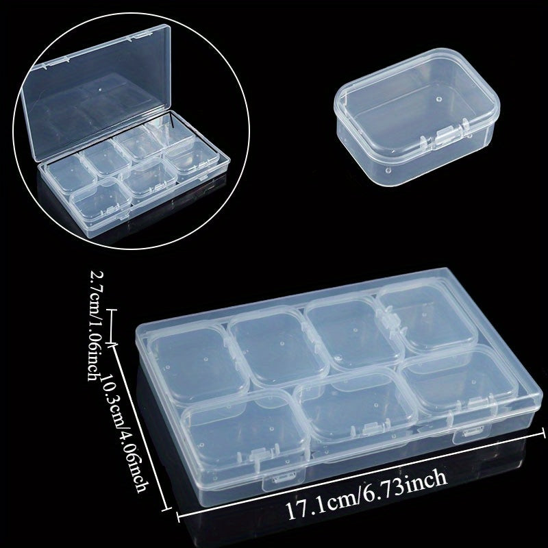 Clear Plastic Organizer with Adjustable Compartments for Beads Jewelry Crafts