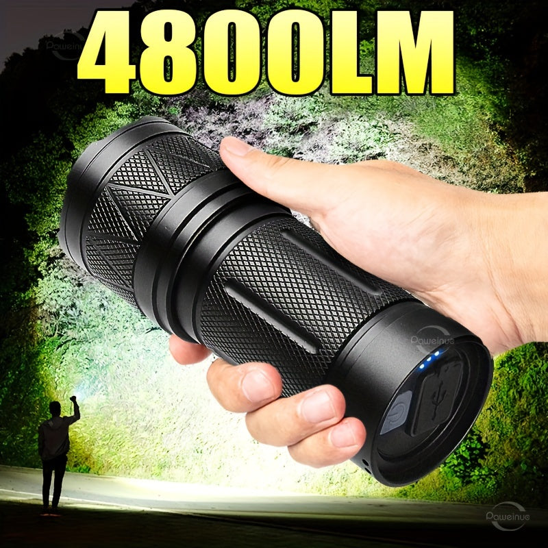 Super Bright LED Flashlight 12000mAh Rechargeable Battery Handheld Torch for Home Security Safety and Outdoor Use