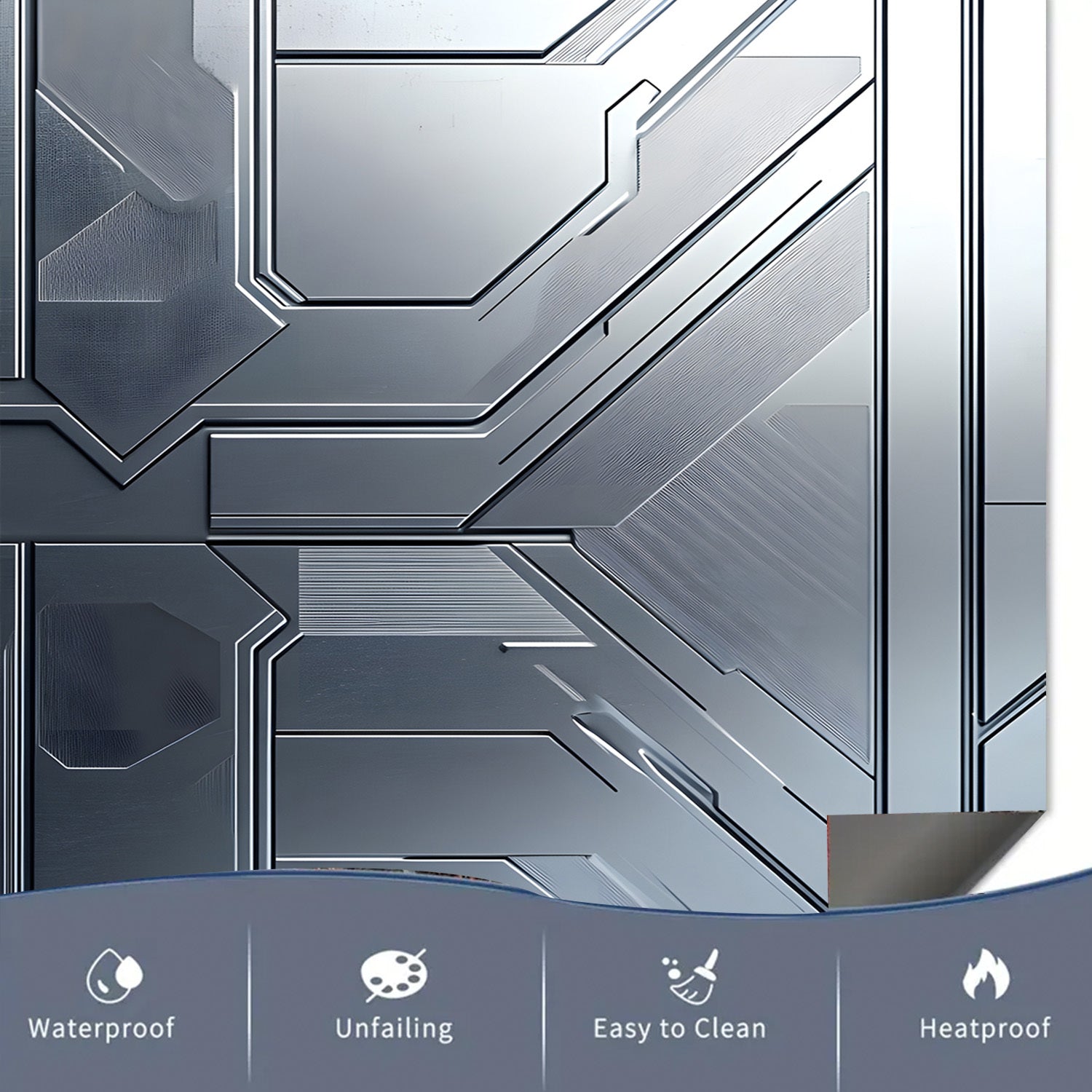 Dishwasher Magnet Cover Futuristic Tech Panel Waterproof Heat-Resistant 58.5x65 cm