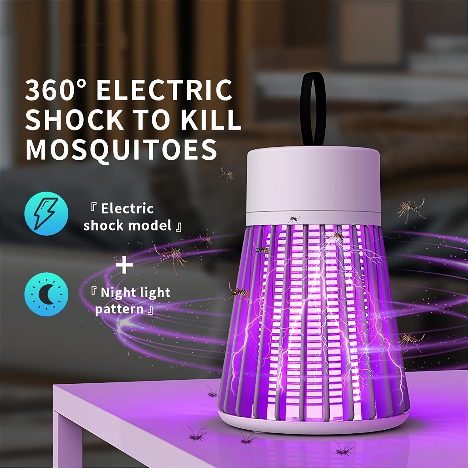 Portable Mosquito Killer Lamp USB Rechargeable LED Indoor Outdoor Trap