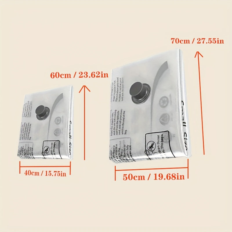 Set of 5 Reusable Vacuum-Sealed Storage Bags for Clothes and Bedding Space Saver