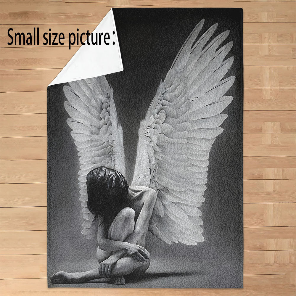 Fallen Angel Wings Print Flannel Throw Blanket Hypoallergenic Soft Warm All-Season