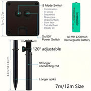 Outdoor Solar String Lights for Garden Patio Holiday Event Decoration