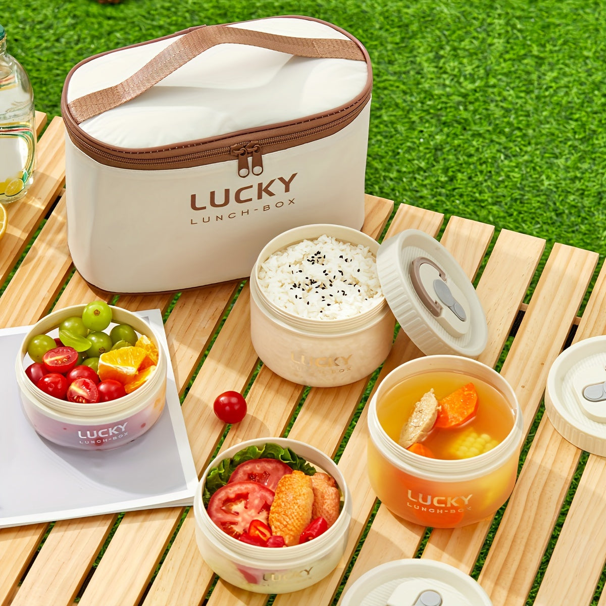 Transparent Plastic Bento Box for Fruit Salad, Microwaveable Leak-Proof Food Container