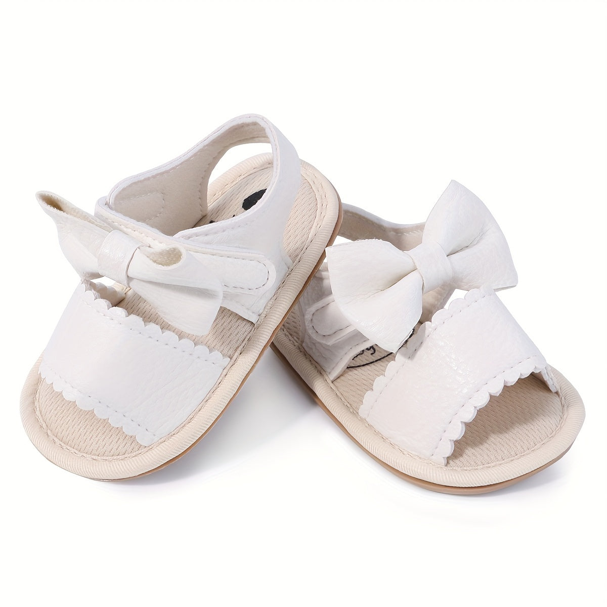 Baby Girl Summer Sandals Open Toe Bowknot Lightweight Breathable Anti-Slip Rubber Sole