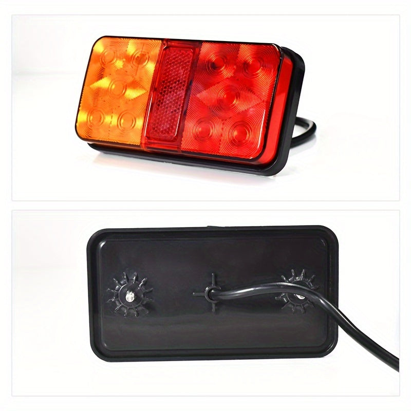 2pcs LED Tail Light Assemblies for Trucks Trailers RVs 12V Hardwired High Brightness