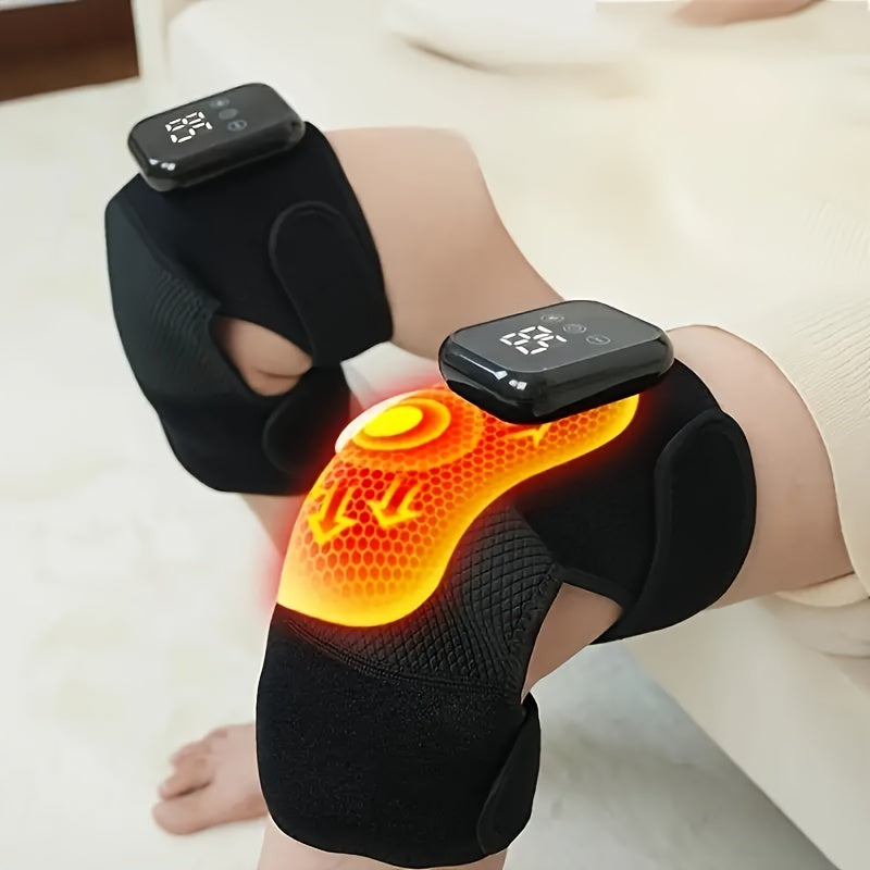 Rechargeable 3-in-1 Heated Knee Shoulder Massager with Vibration and Heat Modes