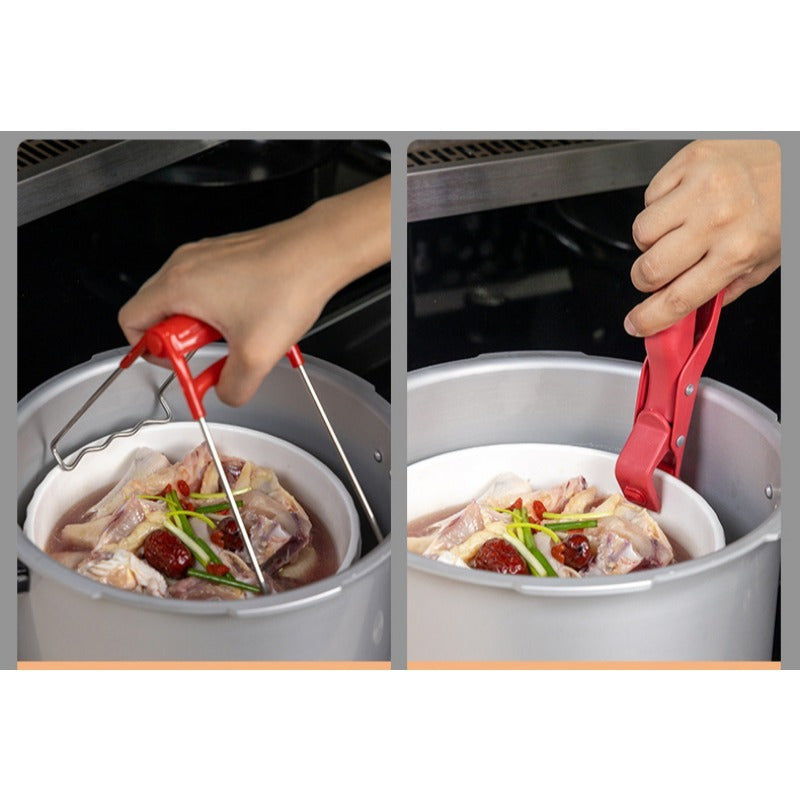 Foldable Stainless Steel Steamer Rack for Cooking and Serving, Anti-Scald Feature