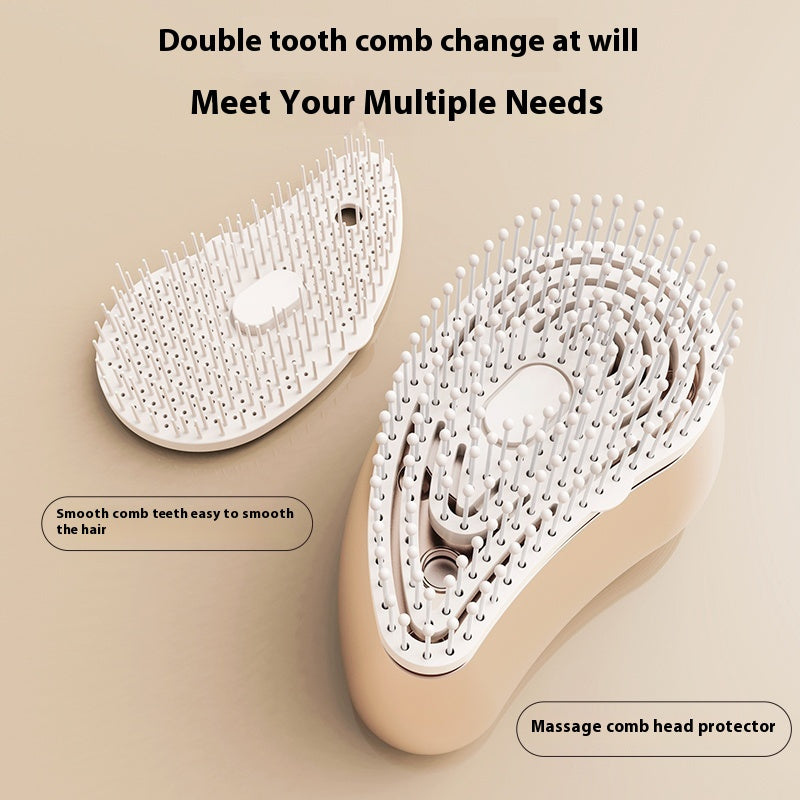 1 dona HOTU Elektrik Bosh Massajchi, USB orqali zaryadlanadigan 600mAh batareya, Ikki tebranish rejimi, Asosiy moy atomizatsiyasi va almashtiriladigan ikki tishli dizayni bilan portativ boshni bo'shatuvchi taroq.