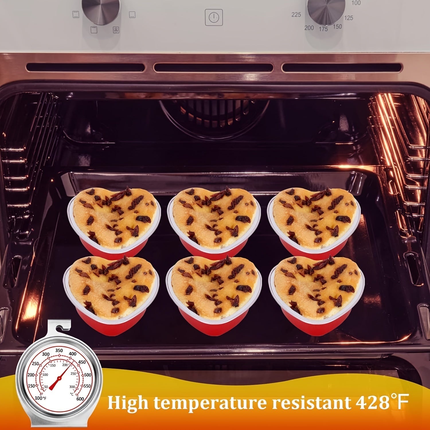 Heart Shaped Mini Loaf Pan with Lid for Baking, Small Cake Mold, Air Fryer Compatible