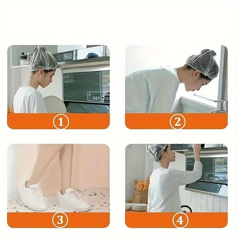 100-Pack Reusable Elastic Food Storage Covers Transparent Plastic Eco-Friendly