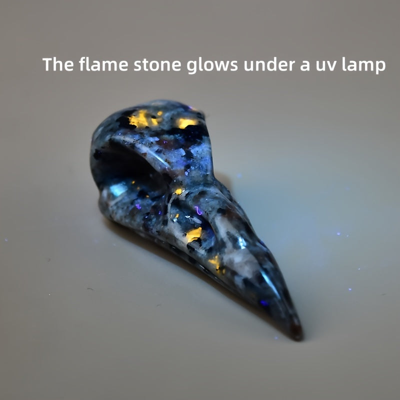 Crystal Carved Bird Skull Statue 5cm Decorative Crystal Gift for Home or Pocket