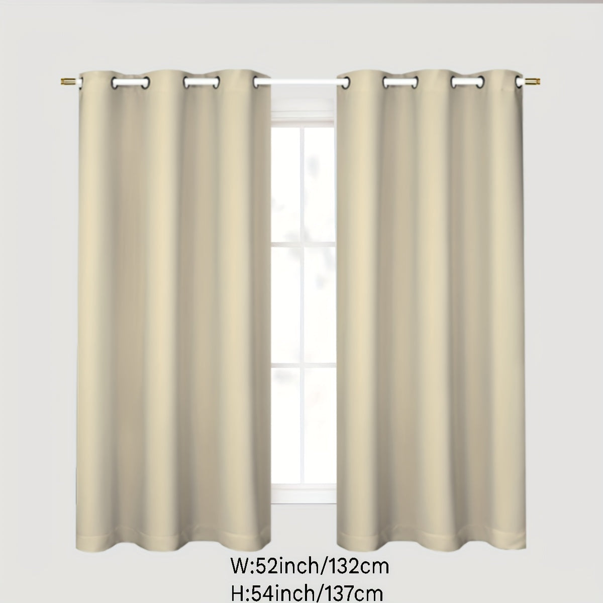 Gray Blackout Curtains for Bedroom Living Room Thermal Insulation Noise Reduction 1PC