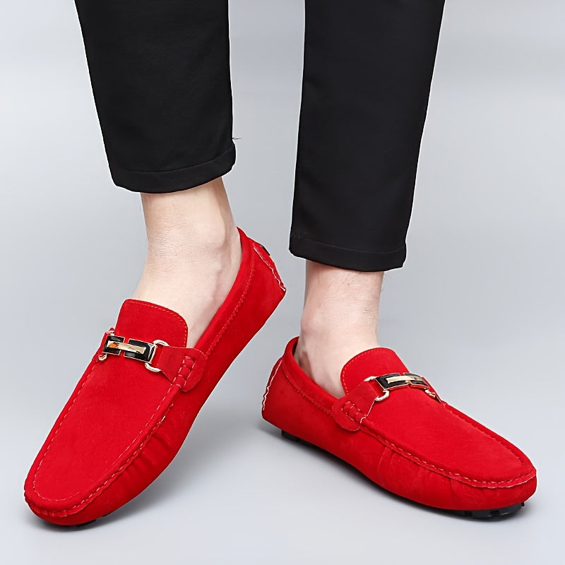Men's Leather Slip-On Loafers Moccasins Flat Shoes Anti-skid Durable