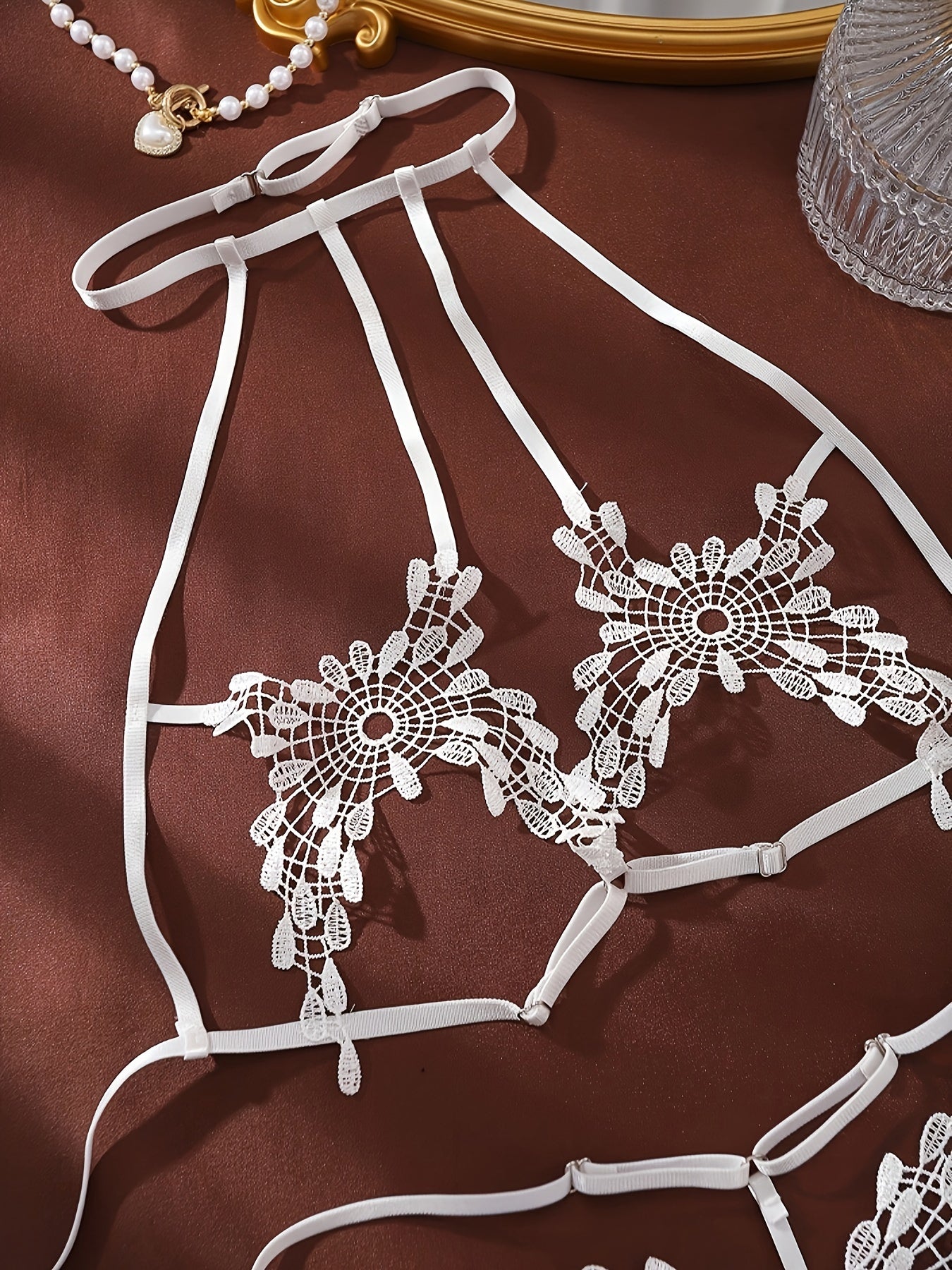 Lingerie Set with Lace Butterfly Neck Hanging for Women