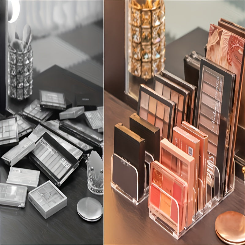 Bir nechta bo'limlari bo'lgan shaffof plastik makiyaj tashkilotchisi, ish stoli saqlash uchun