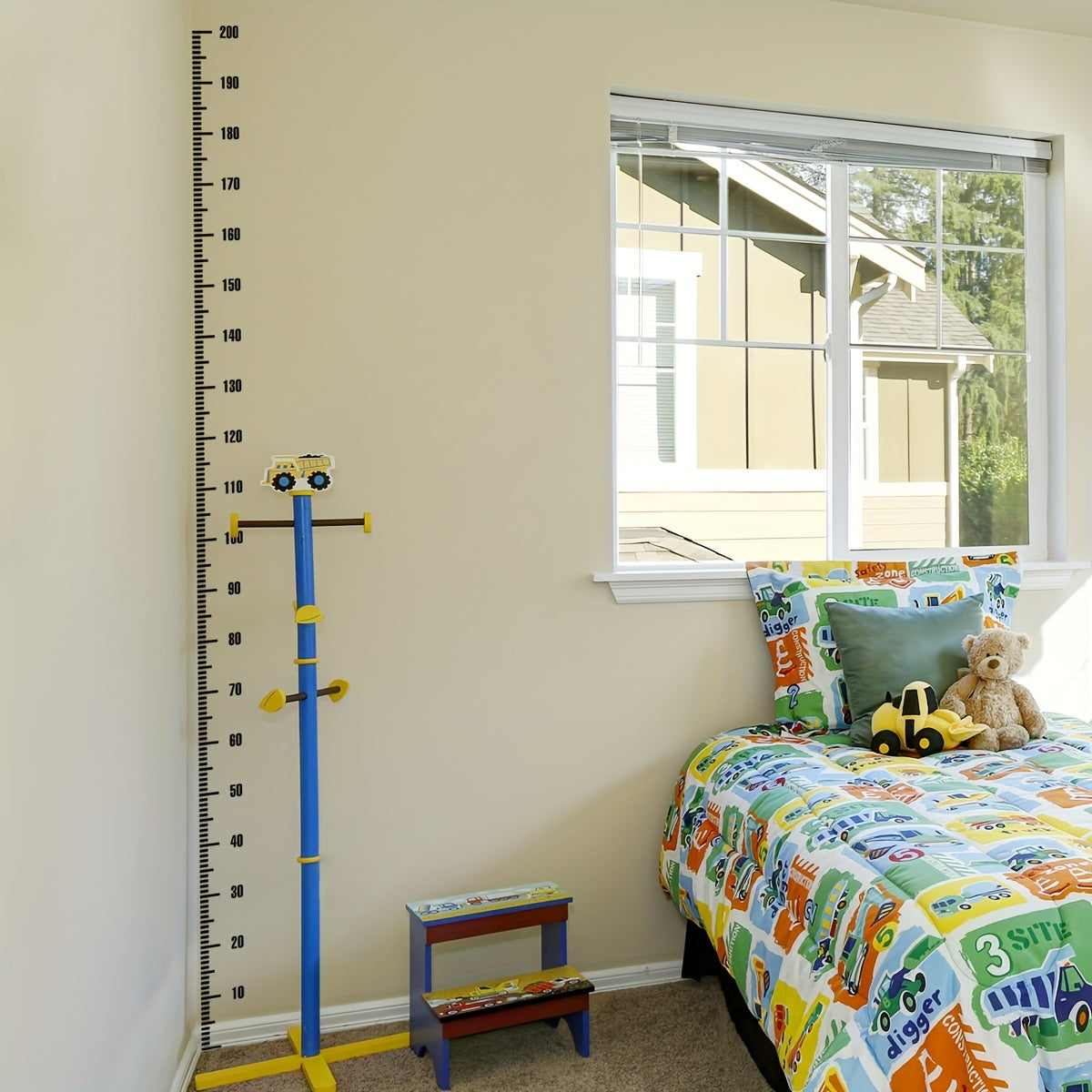 Black Growth Chart Wall Sticker for Room Decor PVC Height Measurement Decal for Ages 14+