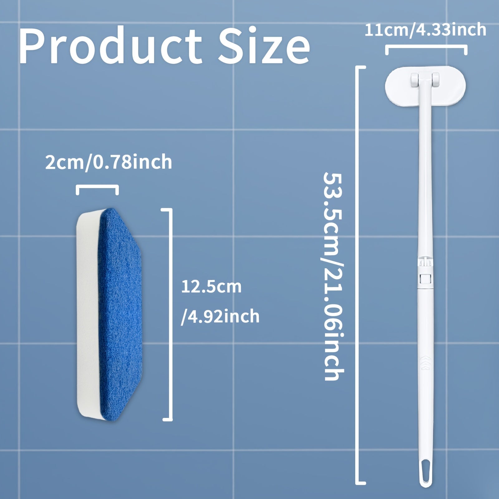 Kichik hammomni tozalash to'plami, uzoq tutqichli cho'tka va 25 ta shimgich bilan