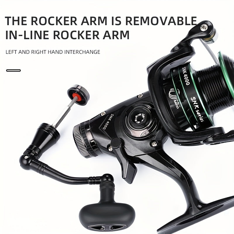 High-Performance Ambidextrous Carp Fishing Reel with Aluminum and Nylon Construction