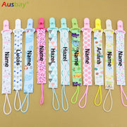 Personalized Pacifier Clip Set with Custom Names for Boys and Girls - 4 Adorable Designs