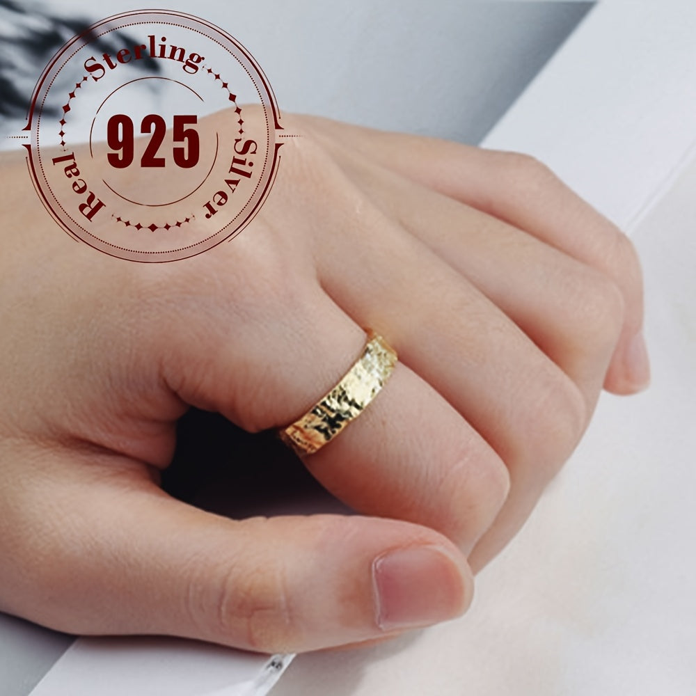 Sterling Silver Pleated Ring for Women Casual Formal Hip-Hop Style Lightweight