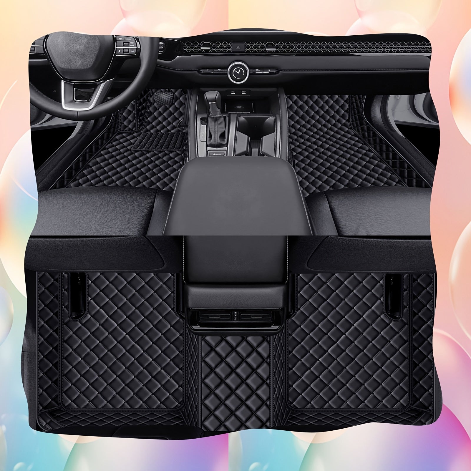 Универсальный набор ковриков для автомобиля из искусственной кожи, всесезонные, нескользящие, прочные